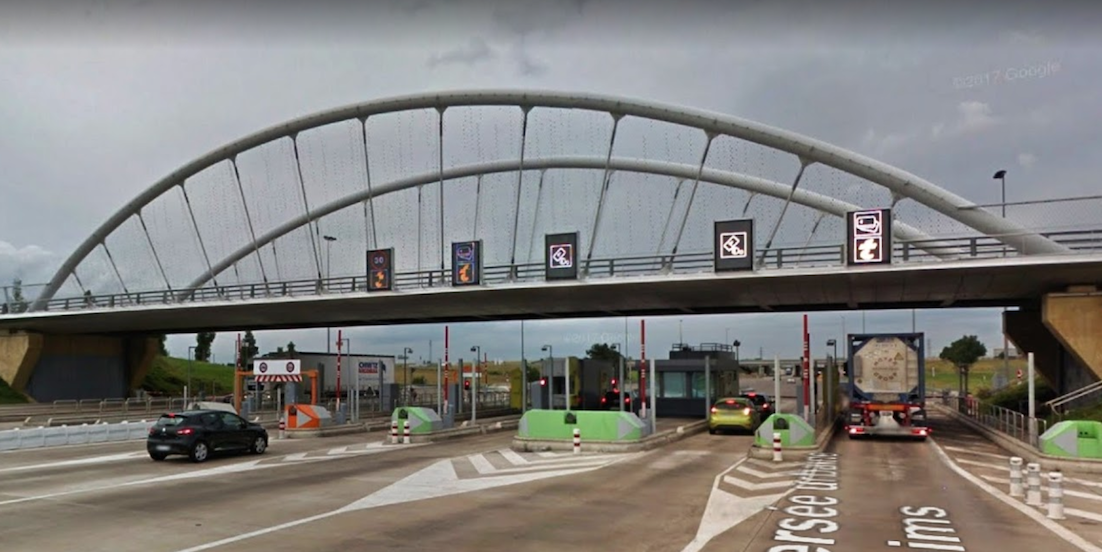 Toll booth near Reims France